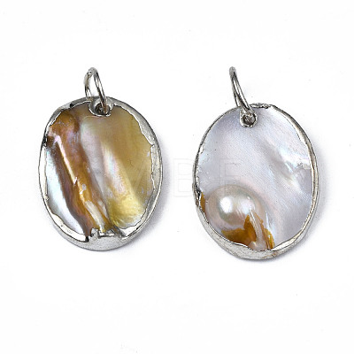 Natural White Shell Pendants SHEL-S278-073-1