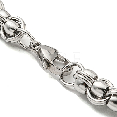 304 Stainless Steel Byzantine Chain Bracelet BJEW-C042-08P-1