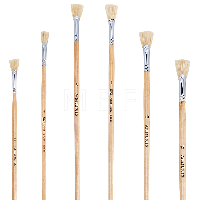 6Pcs 6 Styles Bristle Hair Painting Brush AJEW-WR0003-75-1