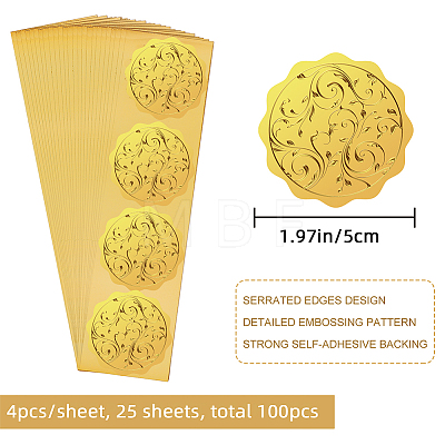 Self Adhesive Gold Foil Embossed Stickers DIY-WH0211-404-1