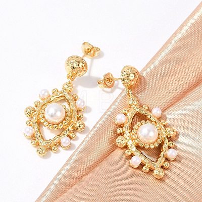 Brass Stud Earrings KK-U058-63B-G-1