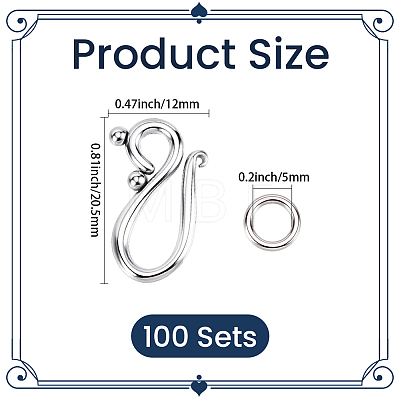 100Bags Tibetan Style Hook and Eye Clasps FIND-SP0006-14-1