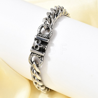 304 Stainless Steel Cuban Link Chains Bracelets BJEW-A092-02P-1