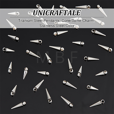 Unicraftale 40Pcs 2 Style Titanium Steel Pendants STAS-UN0052-79-1