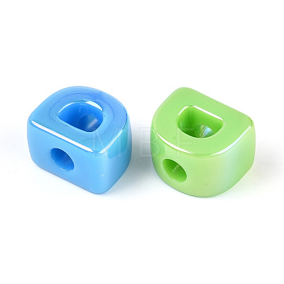 UV Plating Opaque Acrylic European Beads OACR-M027-03D-1