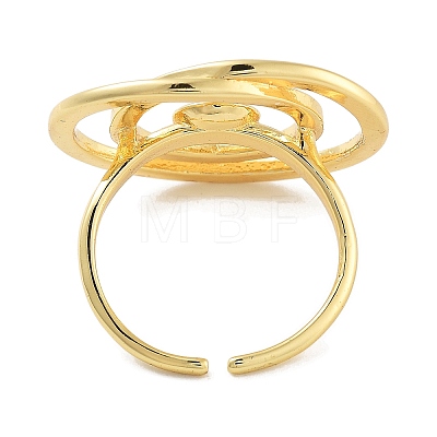 Rack Plating Brass Open Cuff Ring Settings KK-Z071-30G-1