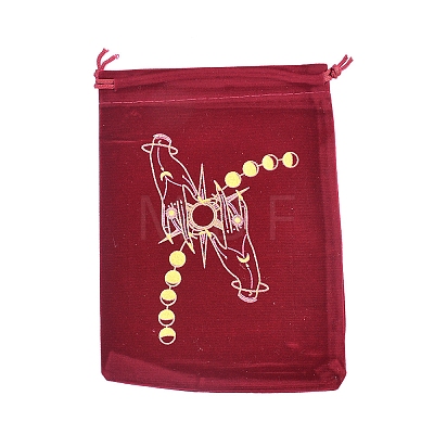 Velvet Moon Phase with Hand Printed Packing Tarot Pouches PW-WG17539-05-1