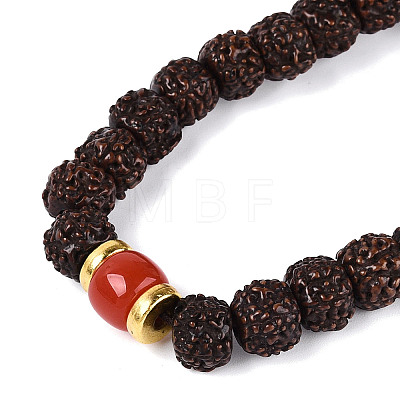 Buddhist Jewelry Prayer 108 Rudraksha Seed Mala Beads Necklaces NJEW-M102-01-1-1