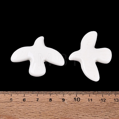 Peace Dove Shape Glazed Porcelain Beads PORC-Q006-01-1