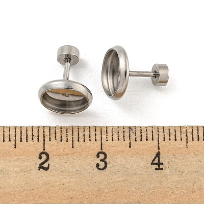 201 Stainless Steel Stud Earrings Findings STAS-O004-07B-P-1