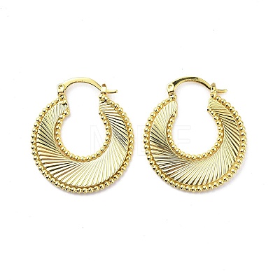 Brass Donut Hoop Earrings for Women EJEW-F296-01G-1