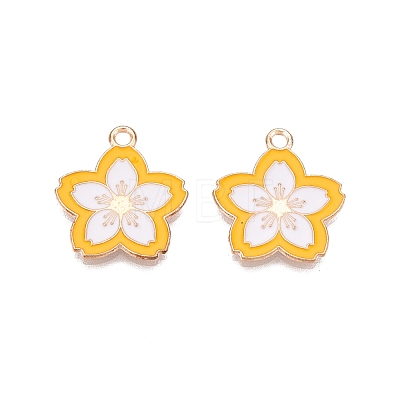 Light Gold Plated Alloy Enamel Pendants PALLOY-N176-28B-RS-1