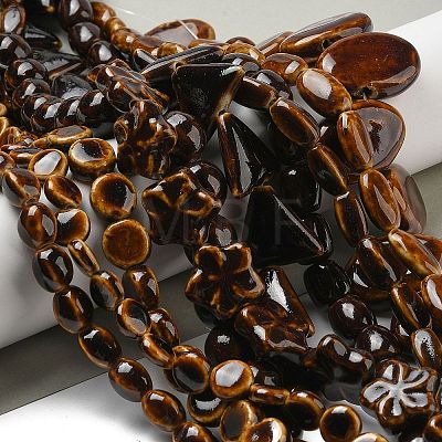 Handmade Porcelain Beads Strands PORC-B002-19D-1