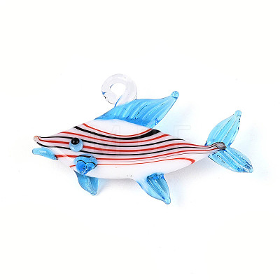 Handmade Lampwork Big Pendants LAMP-T025-03E-1