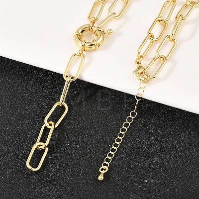 Brass Paperclip Chain Y Lariat Necklaces NJEW-H087-06D-G-1