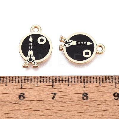 Rack Plating Alloy Enamel Pendants ENAM-N070-01E-02G-01-1