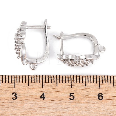 Rack Plating Brass Cubic Zirconia Hoop Earring Findings KK-S374-04P-01-1