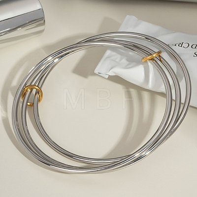 304 Stainless Steel Multi-strand Bangles BJEW-K271-02P-1
