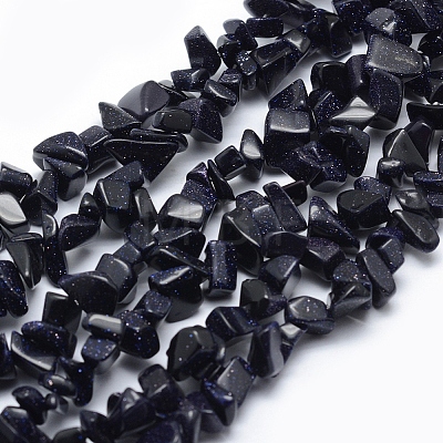 Synthetic Blue Goldstone Beads Strands X-G-P332-10-1