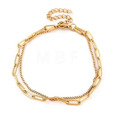 304 Stainless Steel Multi-Strand Chain Bracelets LS-BJEW-G711-03A-G-1