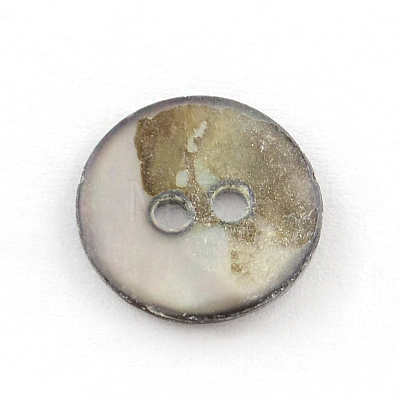 2-Hole Flat Round Sea Shell Buttons SSHEL-Q295-05-1