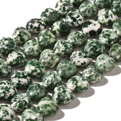 Natural Green Spot Jasper Beads Strands X-G-R190-10mm-68-1