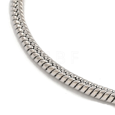 2.5mm Brass European Style Round Snake Chain Bracelets for Jewelry Making BJEW-P338-02P-1