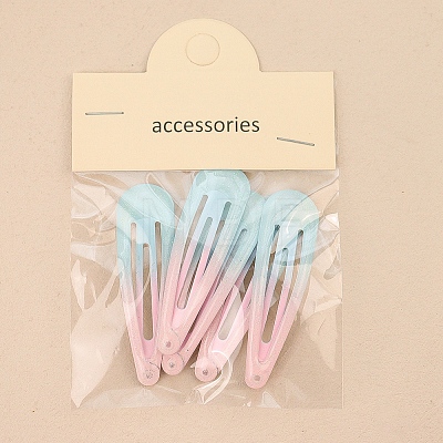 5Pcs Alloy Snap Hair Clips for Girl PW-WG7A713-05-1