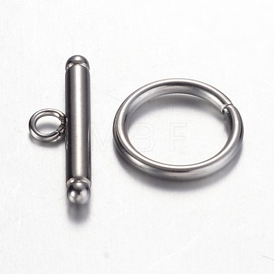 Tarnish Resistant 201 Stainless Steel Toggle Clasps STAS-D438-31-1