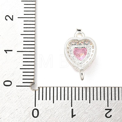 Brass Pave Cubic Zirconia Connector Charms KK-Z072-06S-03-1