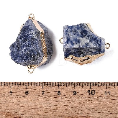 Raw Rough Natural Blue Spot Jasper Nuggets Connector Charms G-Q606-08E-1