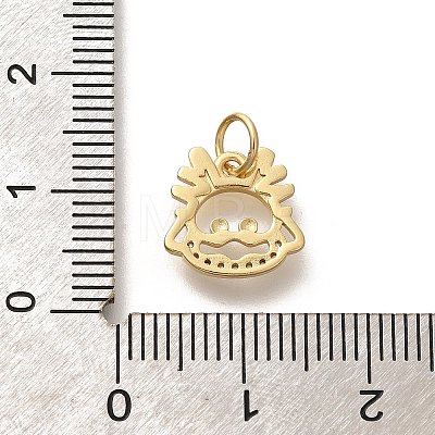 Rack Plating Brass Micro Pave Cubic Zirconia Pendants KK-H508-28G-01-1