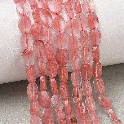 Synthetic Cherry Quartz Glass Beads Strands G-H349-A01-27-1