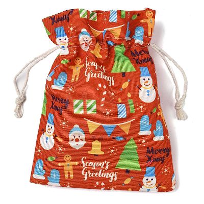 Christmas Theme Cloth Printed Storage Bags ABAG-F010-02C-03-1