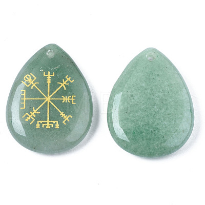 Natural Green Aventurine Pendants G-T122-72I-1