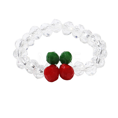 Glass Beaded Stretch Finger Rings for Women FS-WG76F8F-02-1