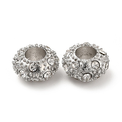 Rack Plating Alloy Rhinestone European Beads PALLOY-P289-34P-1