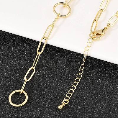Brass Paperclip Chain Y Lariat Necklaces NJEW-H087-06G-G-1