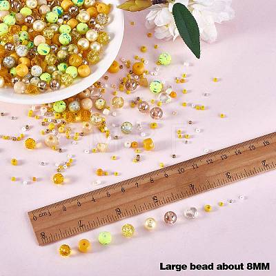 2 Bag Glass Round Beads Set JX547F-1