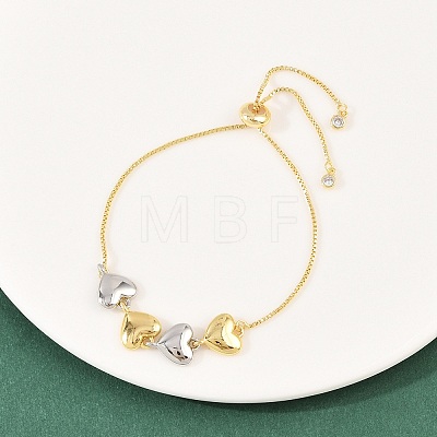 Brass Box Chain Slider Bracelets BJEW-C139-01B-GP-1