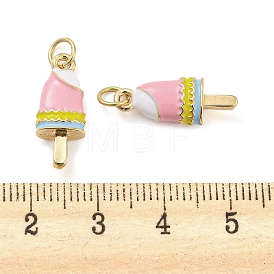 Ice Cream Rack Plating Brass Enamel Pendants X-KK-Q804-01G-1