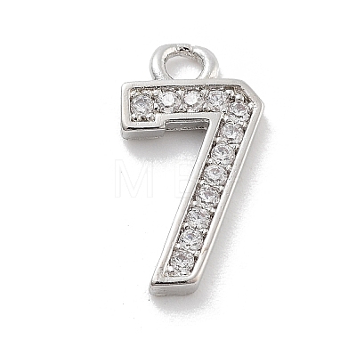 Brass Micro Pave Clear Cubic Zirconia Pendants ZIRC-I067-02H-1