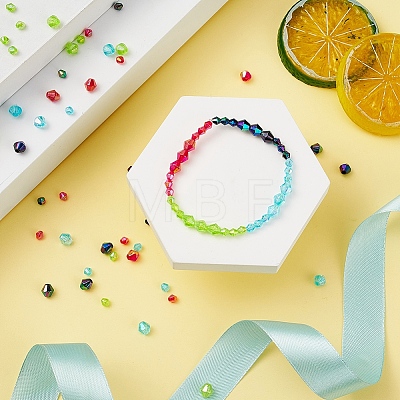 8 Style Bicone AB Color Plated Eco-Friendly Transparent Acrylic Beads TACR-YW0001-37B-1