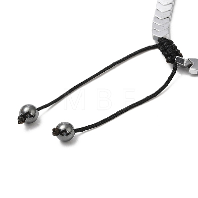 Synthetic Non-magnetic Hematite Arrow Braided Bead Bracelets BJEW-E080-01B-1
