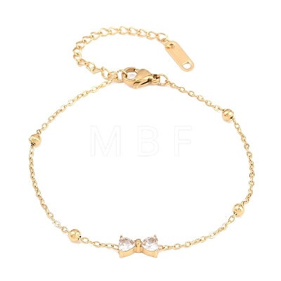 304 Stainless Steel Rhinestone Link Bracelets BJEW-B171-13G-1