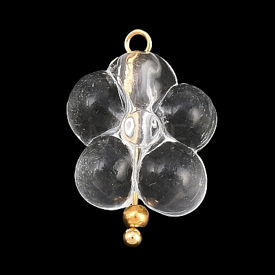 Transparent Acrylic & Stainless Steel Pendants TACR-G051-01G-01-1