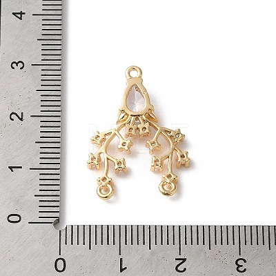 Brass Micro Pave Clear Cubic Zirconia Pendant KK-C062-108G-1