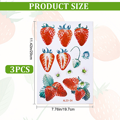 PVC Self Adhesive Fruit Decorative Stickers DIY-WH0304-806-1
