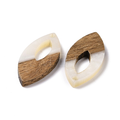 Opaque Resin & Walnut Wood Pendants RESI-N025-047B-02-1