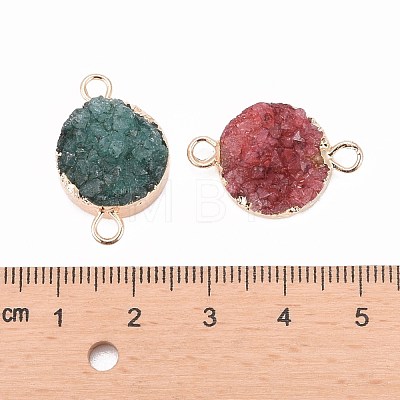 Natural Drusy Agate Flat Round Links connectors G-P090-17-1